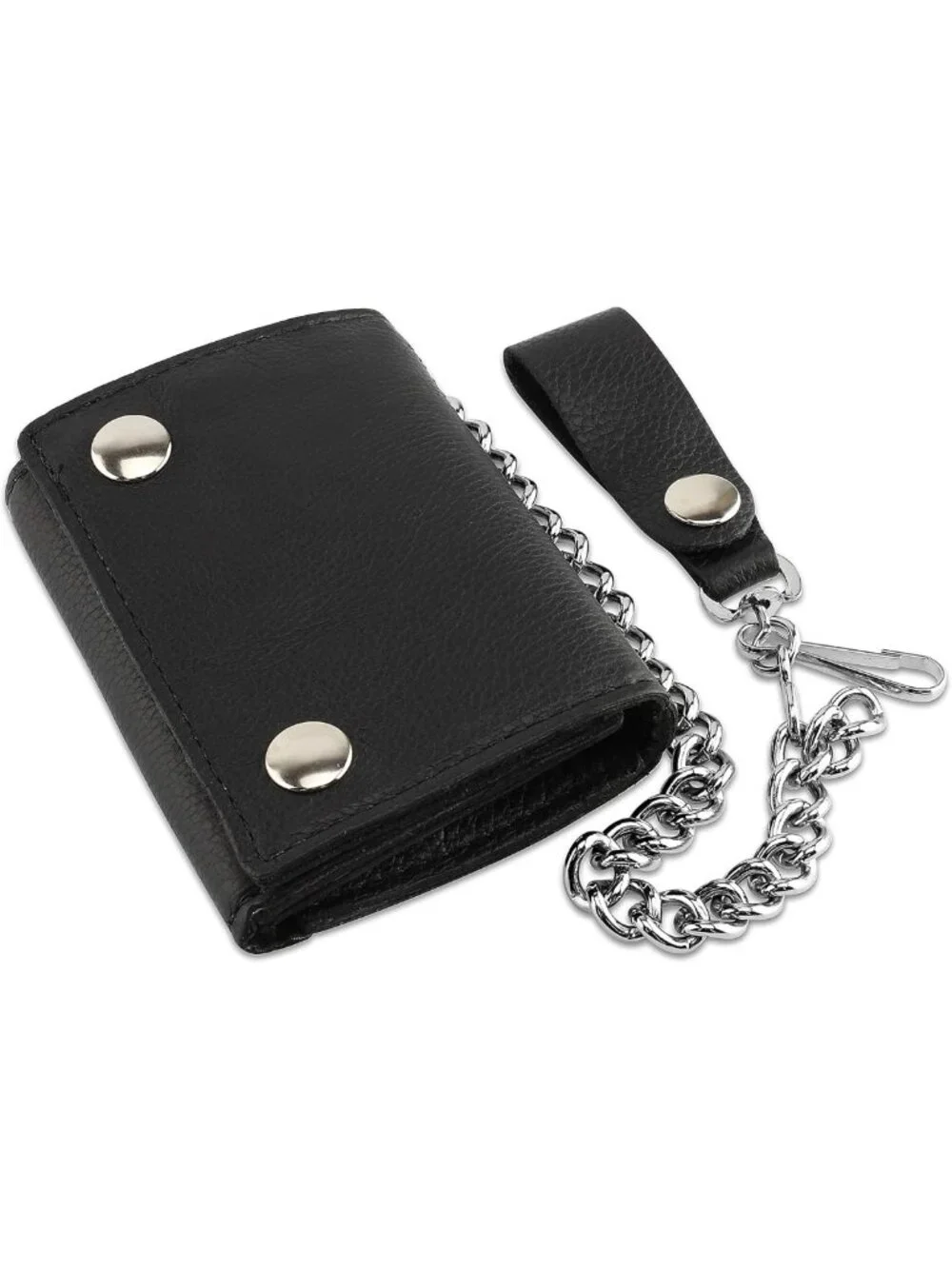 Vintage Biker Leather Wallet for Men - RFID Blocking, Tri-fold, Snap Closure